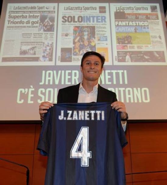 Javier Zanetti, 19 stagioni all&#39;Inter per 858 presenze totali.Oggi, in occasione del 